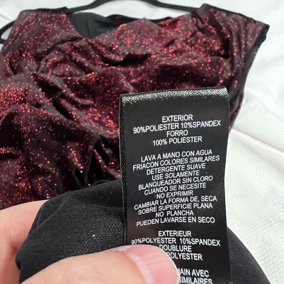 JH Evenings Black Shimmering Red Scoop Neck Sleeveless Dress Sz‎ 12P Women’s - Picture 10 of 10